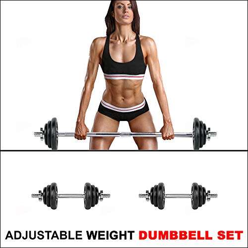 PowerMax Fitness PDS-50KG Adjustable Steel (Solid Iron) Dumbbells Weight Set with case and Hammer-tone colour 4