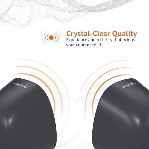 Amazon Basics USB-Powered PC Computer Speakers with Dynamic Sound (Silver) 4