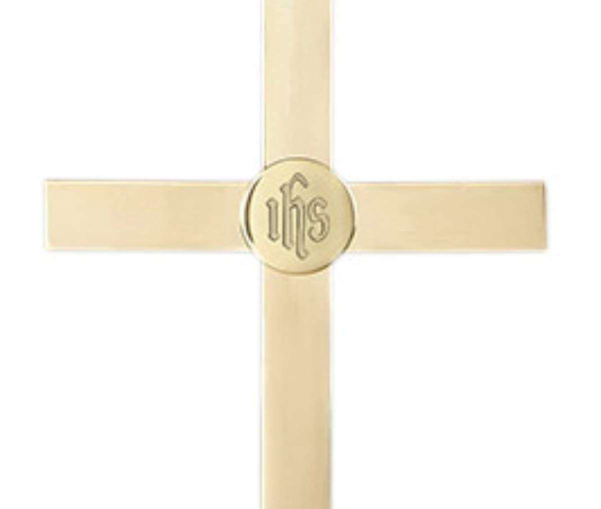 24 Inch Altar Cross - Square Base - Made of Solid Brass 4