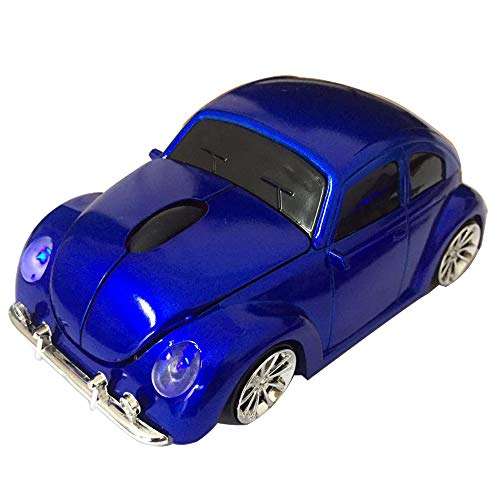 Sport Car Shaped Mouse,Wireless Mouse 2.4Ghz Optical Mouse Cute Mouse for Computer Laptop PC (Blue)