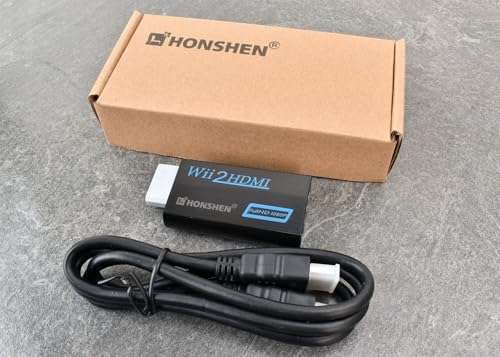 HONSHEN Wii to HDMI Converter Adapter with 3ft HDMI Cable Output Video Audio with 3.5mm Jack Audio Supports All Wii Display Modes (NTSC 480I, 480P,PAL 576I), Compatible with Full HD Devices (White) 6