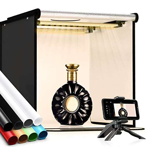 Photo Studio Light Box,SAMTIAN 16’’/40cm Professional Photo Box with 6 Color 8 Backgrounds 3200K-5500K Bi-Color Dimmable Photography Lighting Kit for Photography 1