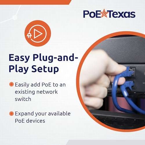 PoE Texas POE-16-48v120w | 16 Port Passive PoE Injector - Power Over Ethernet for 802.3af Cameras, IP Phones, Access Points and More with 10/100 Data 4