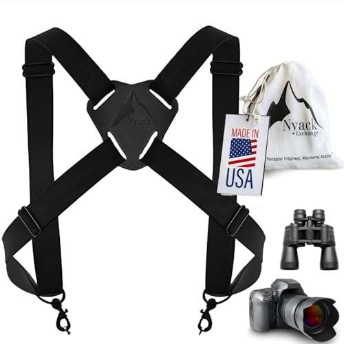 Nyack Exchange Camera and Binocular Harness| Raven | USA Made, Quick Release, Adjustable Straps for Hiking, Birding, Hunting 1