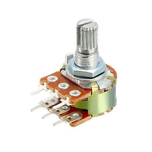 uxcell WH148 20K Ohm Variable Resistors Dual Turn Rotary Carbon Film Taper Potentiometer 5pcs 4