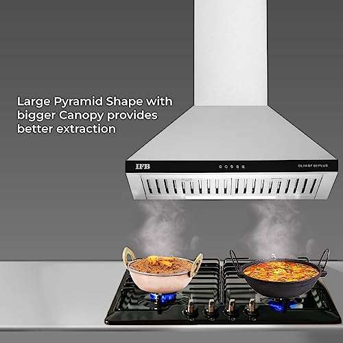 IFB 60cm 960 m3/hr Chimney (OLIM 60 Plus, 2 Cassette Filters, Touch Control, Silver) 5