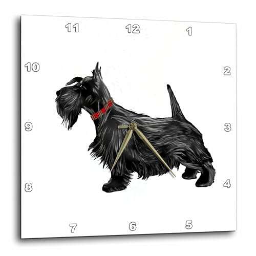 3dRose Wall Clock Silent - 13 inch - A Scottish Terrier Design for Dog Lovers and Scottie Dog Owners - Creative Studios – Scottish Terrier 1