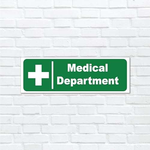 SIGN EVER Medical Department First Aid Sign Board For Hospital Clinic Bank Office Medical Shop Factory Message Signage No Entry Sign Boards hospital accessories L x H 33 Cm x 10 Cm 2