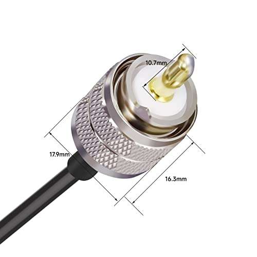 Goupchn CB Radio Antenna Coax Cable 1.6ft 50Ohm UHF PL-259 Male to Male Coaxial Cable RG58 for Ham, CB Radio, Antenna Analyzer, Dummy Load, SWR Meter 2