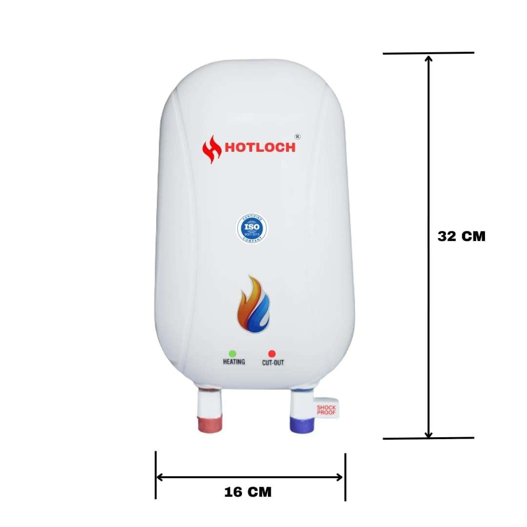 HOTLOCH Mini portable 1/1.5 Ltr Water Heater Storage Water Geyser (White, 4KW) 6
