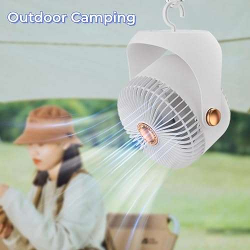 Akari Ak-6" Rechargeable Table Fan USB TYPE C Desktop Air Circulation Fan Desktop Mini Fan Three-speed Adjustable Office Home Fan Table Fans (VAAYU-WHITE) 5