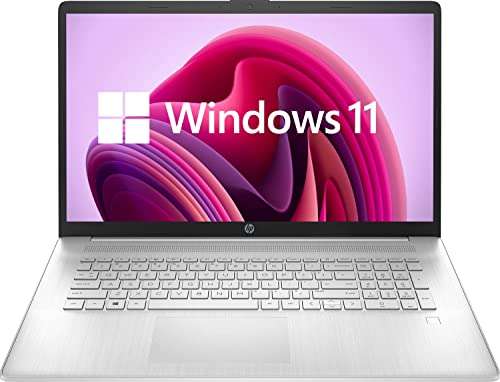 HP Notebook Laptop, 17.3’’ Full HD Display, AMD Ryzen 5 5500U Hexa-Core Processor, 16GB RAM, 1TB PCIe SSD+1TB HDD, Fingerprint Reader, Wi-Fi, Webcam, HDMI, Windows 11 Home, Natural Silver 1