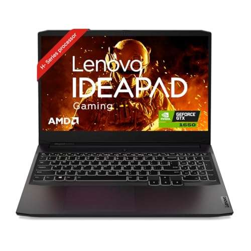 Lenovo IdeaPad Gaming 3 AMD Ryzen 5 5600H 15.6" (39.62cm) FHD IPS 120Hz Gaming Laptop (8GB/1TB+256GB SSD/Win 11/NVIDIA GTX 1650 4GB/Alexa/3 Month Game Pass/Shadow Black/2.2Kg), 82K201UGIN 1