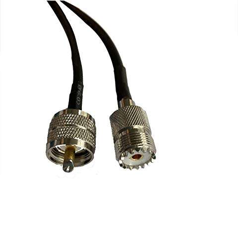 SHANGYI 3 feet UHF PL259 Male to UHF SO239 Female Extension RG58 Coaxial Jumper Pigtail Cable for CB Ham Radio Amateur Radio Walkie Talkie Equipment and Antenna