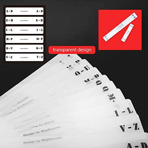 Pearlead 6Pcs Professional Acrylic Vinyl Record Category Label Cards LP Record Divider Cards with Black A-Z Alphabet Lettering (LP Classification Card,Vertical Version) 3