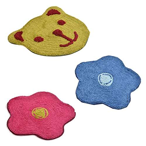Yellow Weaves™ Microfiber Designer Door mat (Set of 3), Colour - Multi 1