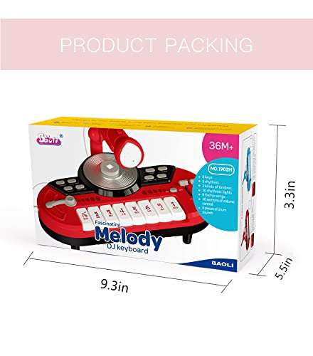 Toddler Piano Toy Keyboard 3in1multi-function Mode with Detachable Microphone, Educational Mini Piano, Drum, 4 DJ Mode Toy Gifts for Kids Boys Girls(Blue) 6