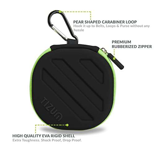 tizum Headphone Carrying Case - Multi Purpose Pocket Storage with Carabinr Hook, Travel Organizer for Headphone, Pen Drives, Memory Card, Cable (Black) Headphone 3