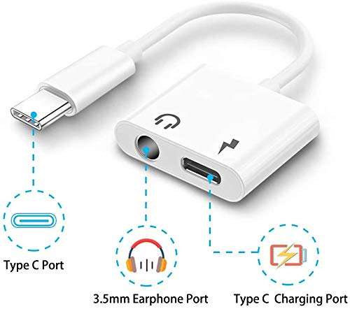 USB Type C to 3.5mm Headphone Audio and Charger Adapter, Support PD & QC Fast Charging, Compatible with Google Pixel 4 4XL 3 3XL 2 2XL, Samsung Galaxy S20/S21 Ultra/Note 20/10 Plus and More 2