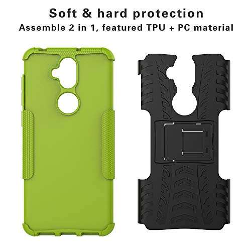 LiuShan ZenFone 5Q ZC600KL case, Shockproof Heavy Duty Combo Hybrid Rugged Dual Layer Grip Cover with Kickstand for ASUS ZenFone 5Q (ZC600KL) 6.0-inches Smartphone (with 4in1 Packaged),Green 4