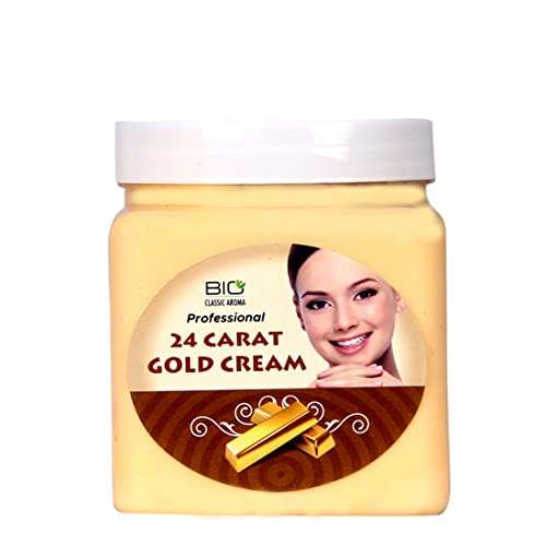 BIO CLASSIC Professional Gold Massage Cream For Face Massage Glowing Skin, Help With Pigmentation, Reduce Blemishes, Skin Exfoliate, For Men's and Women's (500 ml) 1