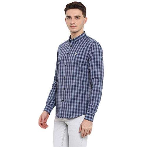 Red Tape Men's Checkered Regular fit Casual Shirt (RFS0334_Indigo Blue_S 4
