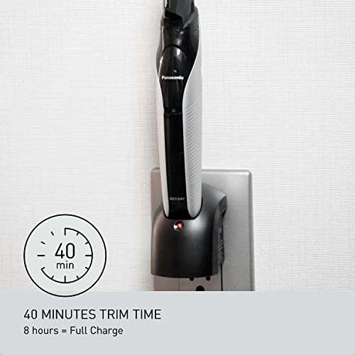 Panasonic Body Hair Trimmer for Men, Cordless Waterproof Design, V-Shaped Trimmer Head with 3 Comb Attachments for Gentle, Full Body Grooming, ER-GK60-S (Silver) 6