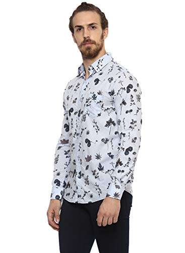 MUFTI Men's Printed Slim fit Casual Shirt (MFS-9306-G-08-08-Sky 2XL) 4