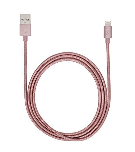 iStore Braided Lightning Aluminum Sync/Charge Cable, 4 Feet, Rose Gold (ACC99404CAI) 1