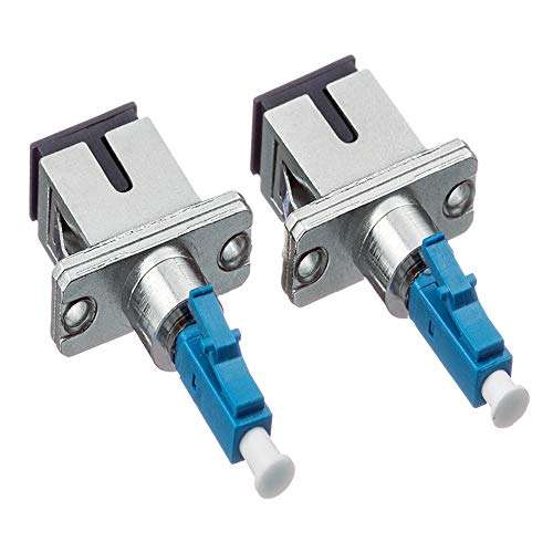 Mouobeet 2-Pack Single Mode 9/125um LC/UPC Male to SC/UPC Female Hybrid Optical Fiber Adapter Connector 3