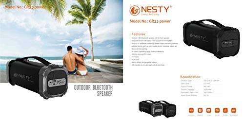 Nesty GR33 Power 6 Watts Bluetooth Portable Speakers (Black) 2