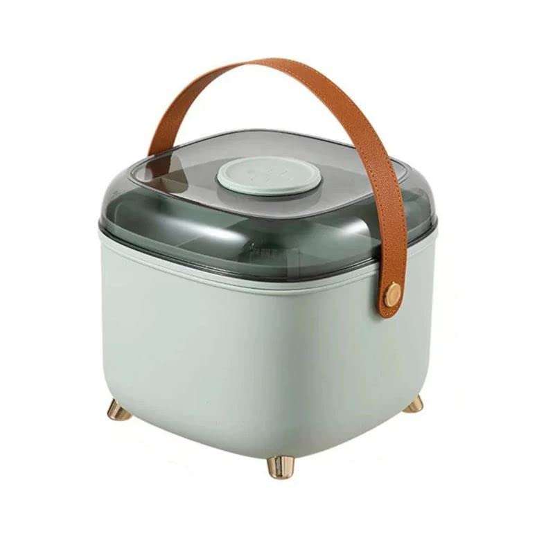 Rhyhorn Family Plastic Medicine Box, Household First-Aid Kit, First Aid Storage Box with Carry Leather Handle Medicine Box for Travel, Car, Home (GREY) 1