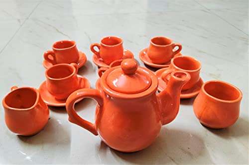 BhagyaShree Ceramic Kids Toys Kids Tea Set/Tea Cups Set with Suacers for Children DIY Kitchen Ceramic Tea Set for Kids Tea Set Tea Party Teapot Play Set Girls Kitchen Toy for Kids ONLY 2