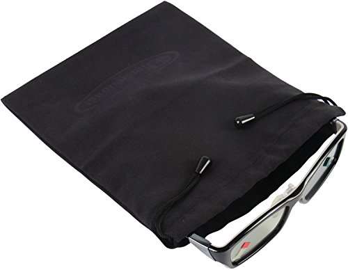 eDimensional 3D Glasses Storage Bag Stealth Black 6 Pack Case Compatible with Samsung 3D Glasses and All Other Active 3-D Glasses with Non Foldable Arms - Includes Microfiber Cleaning Cloth! 5