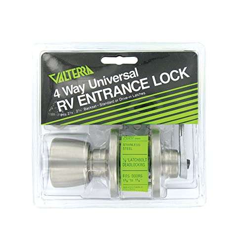 Valterra L32CS000 Knob/Lever Stainless Lockset with 1-Piece Latch housing with 1/2 Inch Latch Bolt, (Pack of 1) 1