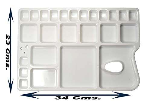 Kids Trends Plastic Pallette with Thumb Hole for painiting,Colour Mixing with 7 Brushes for Kids,Artists. 3