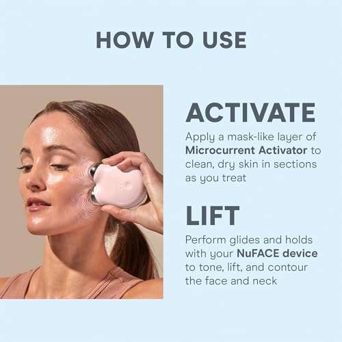 NuFACE Aqua Gel Activator - Microcurrent Conductive Gel & Activator Powered by IonPlex & Hyaluronic Acid to Enhance Results of NuFACE Microcurrent Facial Device - Improves Skin Radiance (10 oz) 5