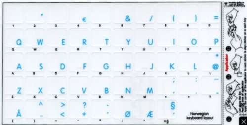 Apple Norwegian Sticker for Keyboard with Blue Lettering Transparent for Desktop, Laptop and Notebook 3