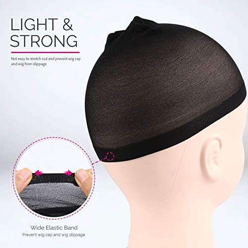 BISMAADH Wigs Cap Stocking Caps for Wigs - Stretchy Wigs for Women & Men Pack of 10 Black 4