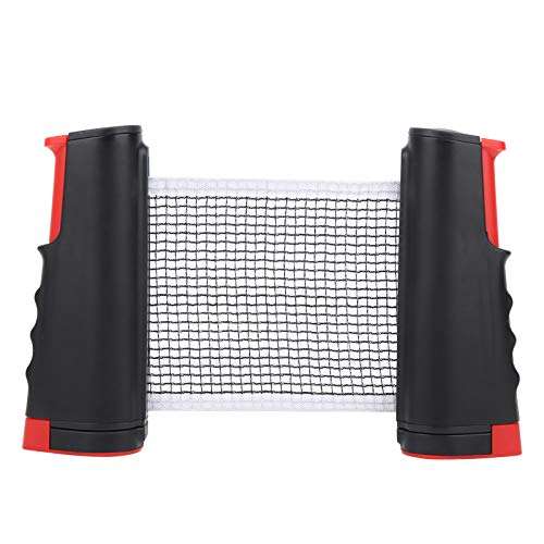 cigemay Retractable Tennis Net, Table Tennis Net, Convenient Reelable Design Plastic Material Adult Travel for Children Office(Black red) 2