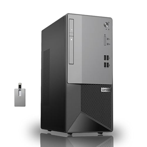 Lenovo V50t Gen2 Business Tower Desktop, Intel Core i3 10100, 64GB DDR4 RAM, 2TB PCIe SSD, DVD-RW, HDMI, RJ-45, Display Port, Wired Keyboard & Mouse, Win 11 Pro, Black, 32GB USB Card