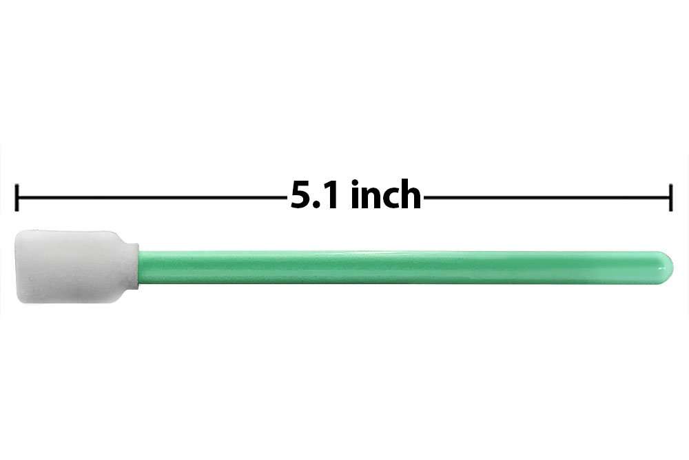 FINCIBO 50pcs Green Foam Printer Cleaner Swabs (15 x 22 mm, 105 mm Stick) for Roland, Mimaki, Mutoh, Epson Large Format Printers 3
