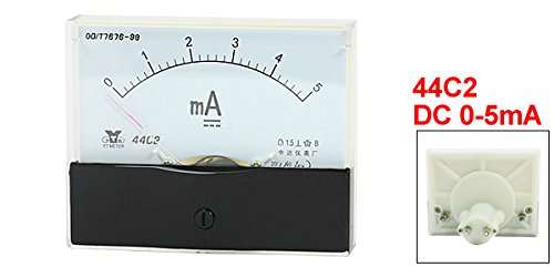 uxcell Analog Current Panel Meter DC 0-5mA 44C2/5MA Ammeter for Automotive Circuit Testing Charging Battery Ampere Tester Gauge Pack of 1 2