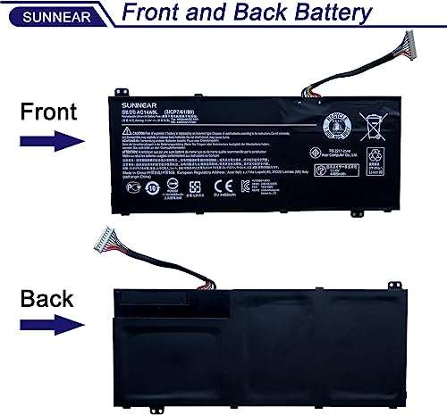 SUNNEAR AC14A8L Battery Replacement for ACER Aspire V15 Nitro VN7-571 VN7-571G VN7-591 VN7-591G VN7-572G V17 Nitro VN7-791G Series Laptop 3ICP7/61/80 11.4V 52.5Wh 4605mAh 3
