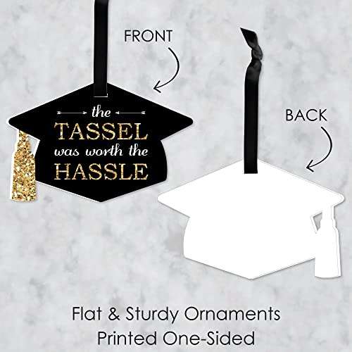 Big Dot of Happiness Tassel Worth The Hassle - Gold - 2025 Graduation Decorations - Tree Ornaments - Set of 12 6
