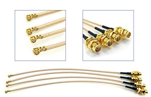 Pack of 4 RF U.FL(IPEX/IPX) Mini PCI to RP-SMA Female Pigtail Antenna Wi-Fi Coaxial RG-178 Low Loss Cable (4 inches (10 cm)) 1