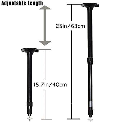 Universal Projector Mount Extendable Height Camera Mount 15-25in 360° Adjustable 3-in-1 Projector Ceiling Mount Projector Wall Mount Projector Mount Stand for Video Projector CCTV DVR Camera Black 2