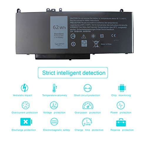 DMKAOLLK E5470 6MT4T 62WH Battery for Dell Latitude E5470 E5570 5470 5570 Precision 3510 Series Notebook TXF9M WTG3T 7V69Y 07V69Y 79VRK 0C1P4 451-BBUN 451-BBUP 451-BBTW 7.2V 5