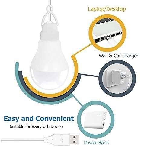 icall USB Light & 5W USB Bulb Combo of Portable & Flexible USB Wired Bulb + 2 Pc USB Led Mini Bulb Use with Laptop/Desktop/Power Bank/Notebook/OTG Led Light (Multicolor) 4