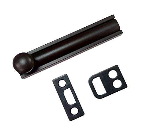 QCAA Solid Brass Surface Bolt, 3", ORB Oil Rubbed Bronze, 2 Pack, Made in Taiwan 2